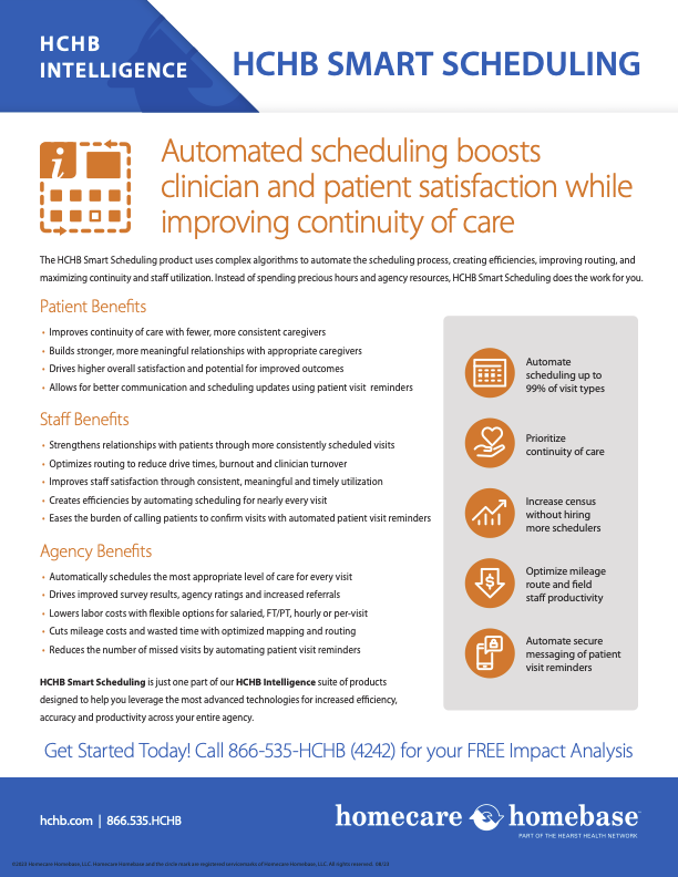 HCHB Smart Scheduling Info Sheet