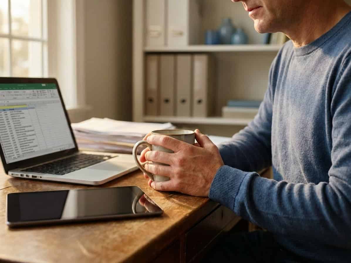 Healthcare professional reviewing home health data on laptop and tablet.