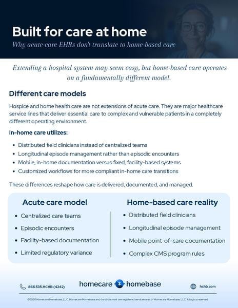 Homecare Homebase platform for home-based care management and documentation.