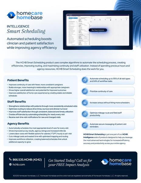 Smart Scheduling for Homecare Agencies.