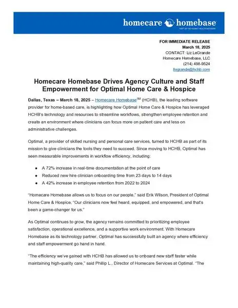 Homecare Homebase software enhances agency culture, staff empowerment, and workflow efficiency for b.