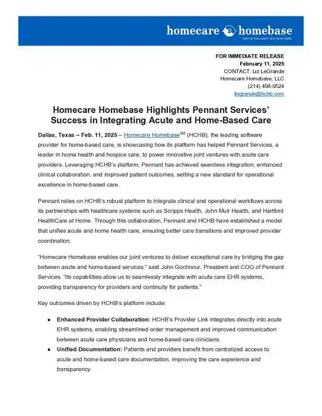 Enhanced provider collaboration with Homecare Homebase platform.