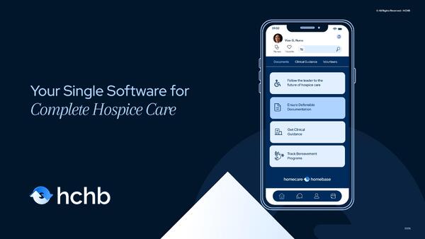 Homecare Homebase analytics dashboard on mobile device for hospice care management.