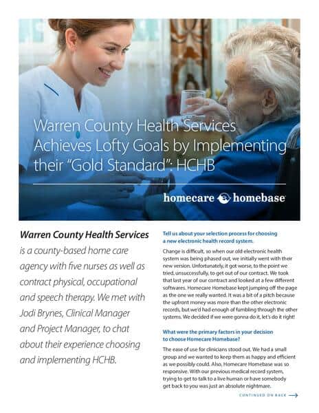 Homecare Homebase improves care coordination in Warren County.